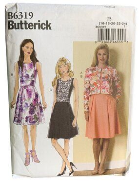 Butterick Misses Dress jacket Sewing Pattern Size 16 18 20 22 24 B6319 - uncut 2